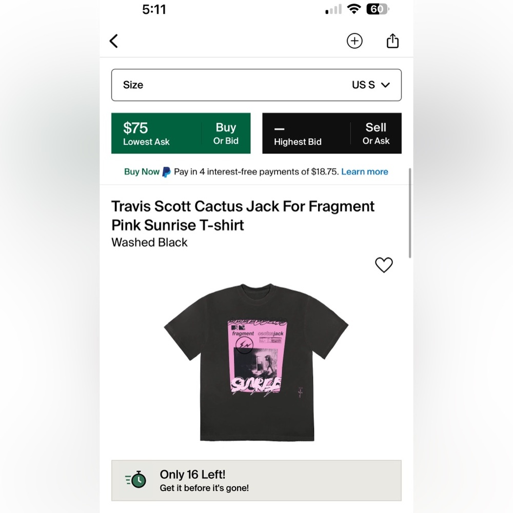 Fragment Travis Scott t shirt